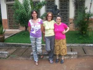 Comunidad LMC de Mongoumba. De izquierda a derecha, Teresa, Elia y Palmira